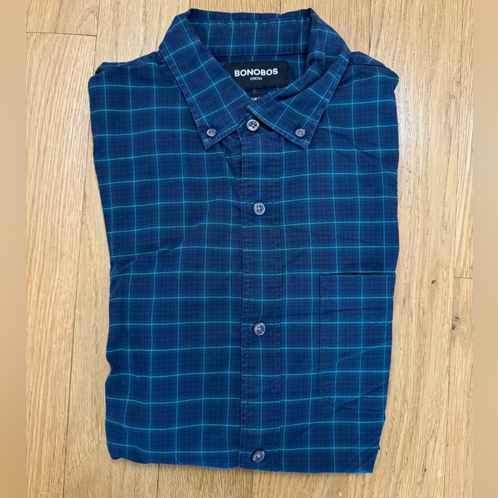 Bonobos Slim Fit Stretch Casual Button Down (Short) (Small)